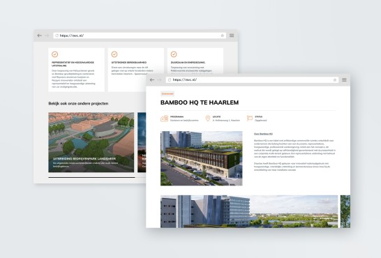 Schetsen van de website RSVC