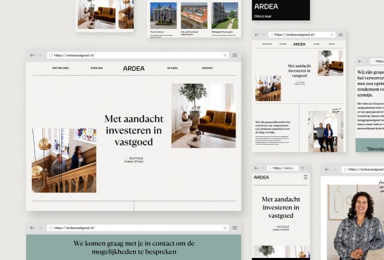 Schetsen van de website Ardea Vastgoed