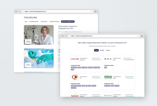 Schetsen van de website tijdens de ontwikkeling