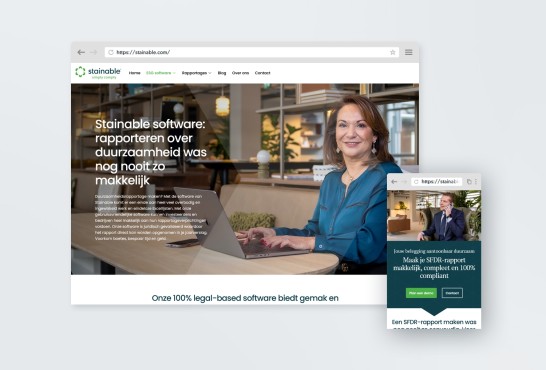 Schetsen van de website Stainable