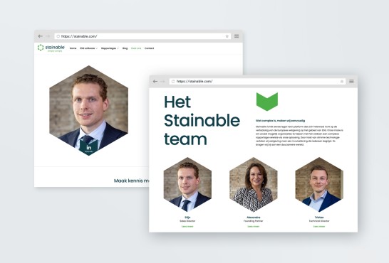 Schetsen van de website Stainable