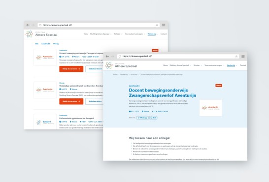 Schetsen van de website Stichting Almere Speciaal