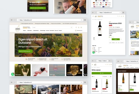 Schetsen van de webshop voor Siersma Wijnadvies