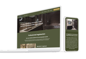 Laptop en telefoon met daarop de website van Tegelwerken Erwin Bout B.V.