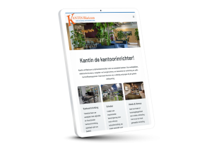 Laptop en telefoon met daarop de website van Kantin - Kantoorinrichting Blaricum
