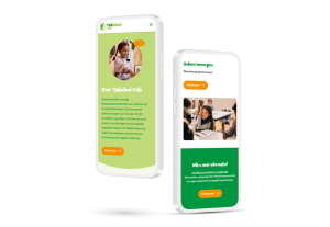 Laptop en telefoon met daarop de website van Taalschool Voila