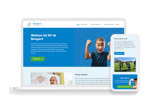 Laptop en telefoon met daarop de website van SO de Bongerd