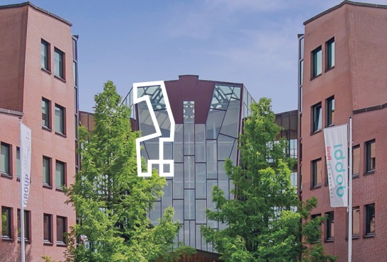 Logo ontwerp icoon op het gebouw
