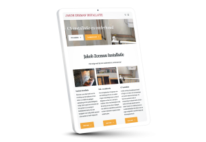 Laptop en telefoon met daarop de website van Jakob Zeeman Installatie