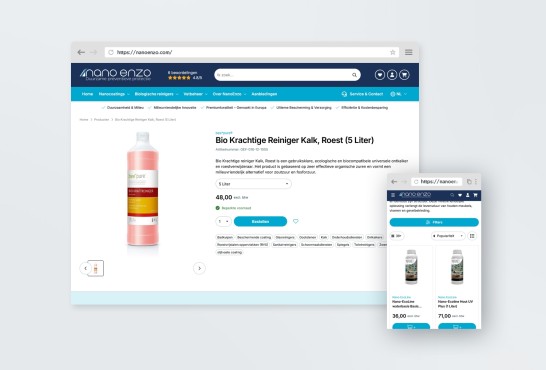 Maatwerk webshop voor NanoEnzo