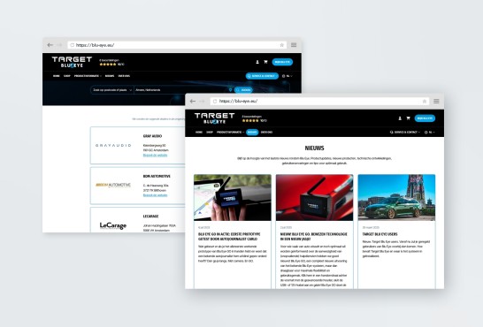 Maatwerk webshop voor Target Blu eye