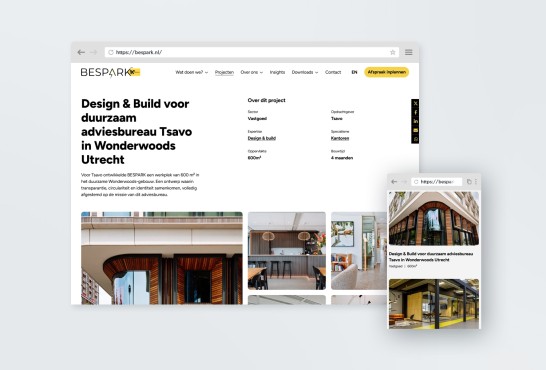 Website screenshot van BESPARK