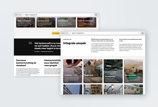 Website screenshot van BESPARK