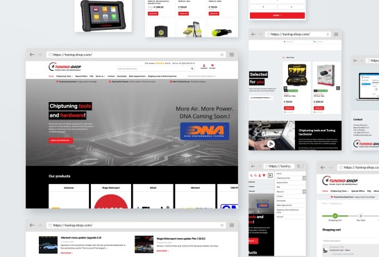 Website screenshots van Tuning-shop.com.