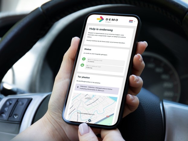 iPhone with the web application of Bergnet