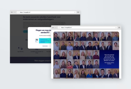 2 different pages on desktop