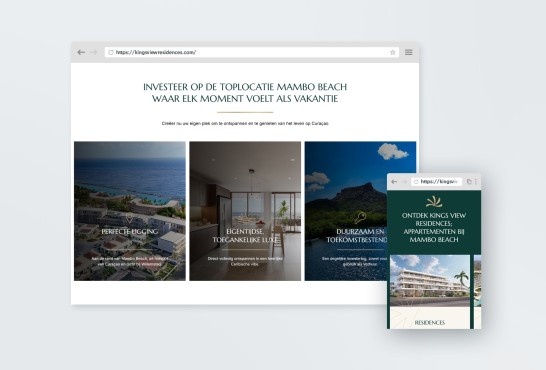 Website en vastgoedapplicatie voor Kings View Residences