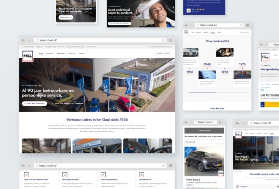 Visual van website autobedrijf Poll