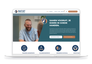 Website van Batist & Partners in een laptop