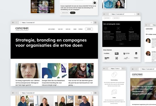 Schetsen van de website Concreet