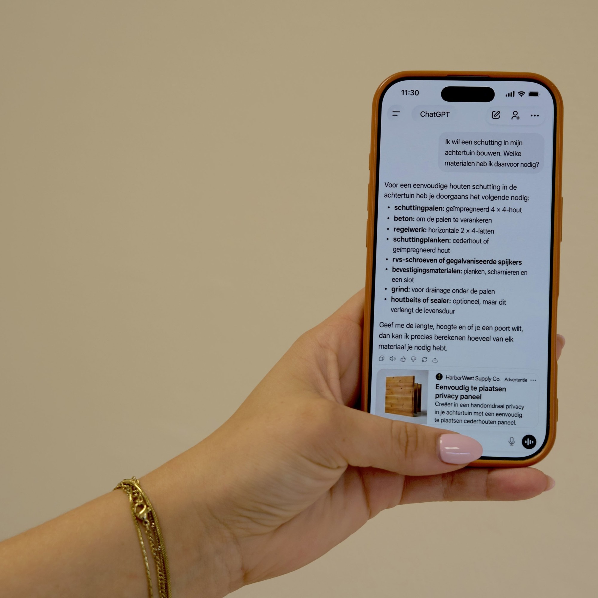 ChatGPT ads voorbeeld Nederland