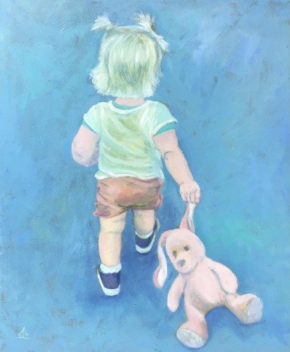 op stap, acrylverf 40 x 50 cm