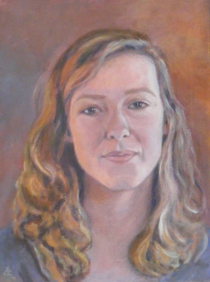 jongedame, 30 x 40 olieverf