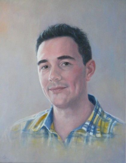 jongeman, 40 x 50 olieverf