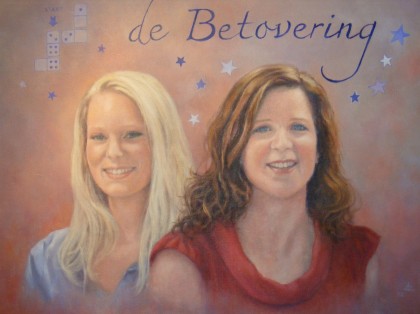 blond en bruin, olieverf