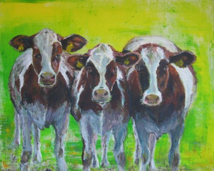 pinken acrylverf 40 x 50 cm