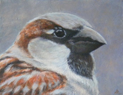 meneer mus, 24 x 30 cm acrylverf