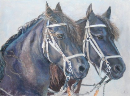 2 Friezen, olieverf 60 x 80 cm