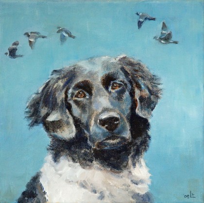 Bijke, acrylverf 30 x 30 cm