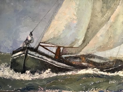 volle kracht vooruit acrylverf 50 x 70 cm