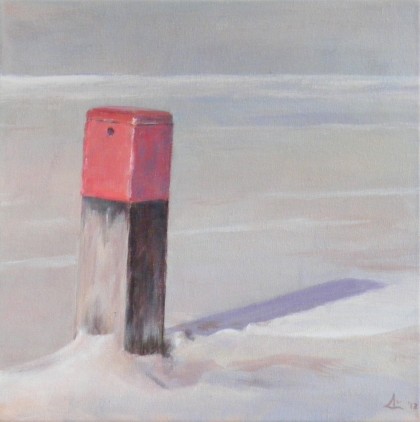 bakens aarde acrylverf 30 x 30 cm