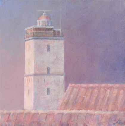 bakens vuur acrylverf 30 x 30 cm
