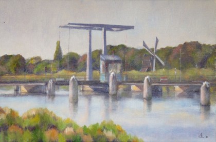 brug bij Keppel olieverf 40 x 60 cm