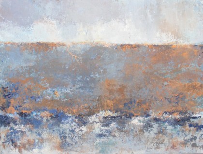 dijk acrylverf met krijt 30 x 40 cm