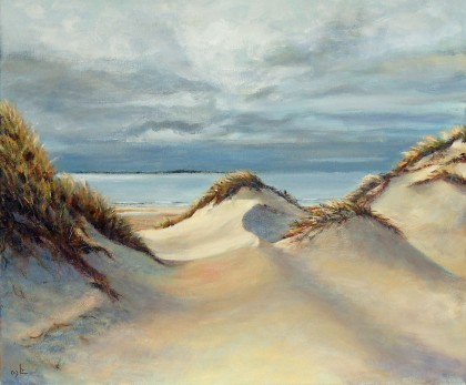 bui boven Vlieland olieverf 40 x 50 cm