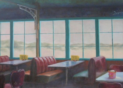 Heartbreakhotel olieverf 50 x 70 cm