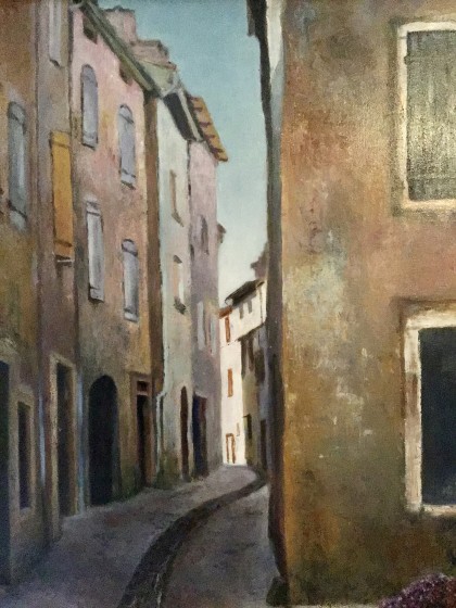frans straatje olieverf 40 x 50 cm paneel