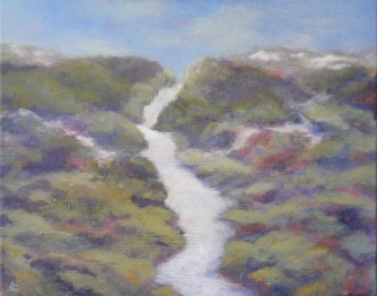 naar zee acrylverf 24 x 30 cm