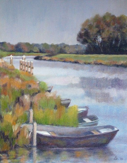 Oude IJssel olieverf 40 x 50 cm