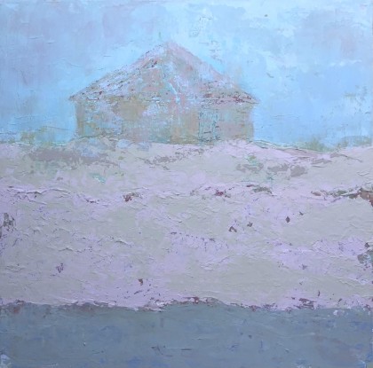 op duin, acrylverf 40 x 40 cm