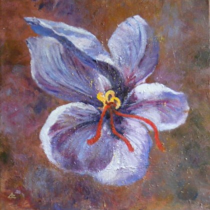 krokuskelk acrylverf 40 x 40 cm