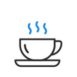 Één icoon van een koffiemok tijdens je eerste sollicitatie