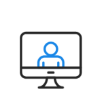 Decoratief beeld van een persoon die vacatures zoekt op een computer