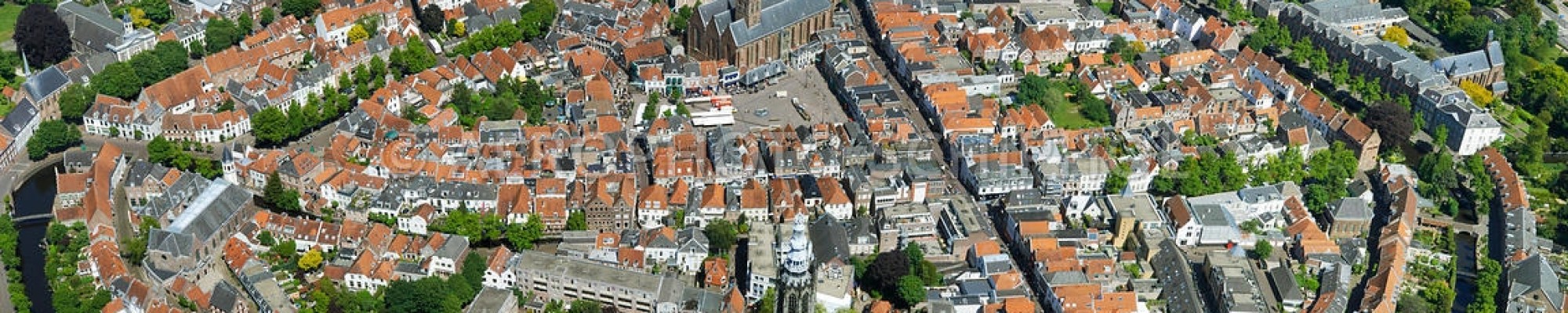 Vogelperspectief van de stad Amersfoort.
