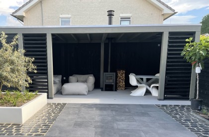 Reny zwart haard quaruba met glas