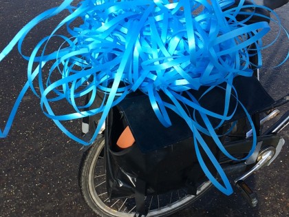 Carolien Adriaansche - blue plastic waste on bicycle 11